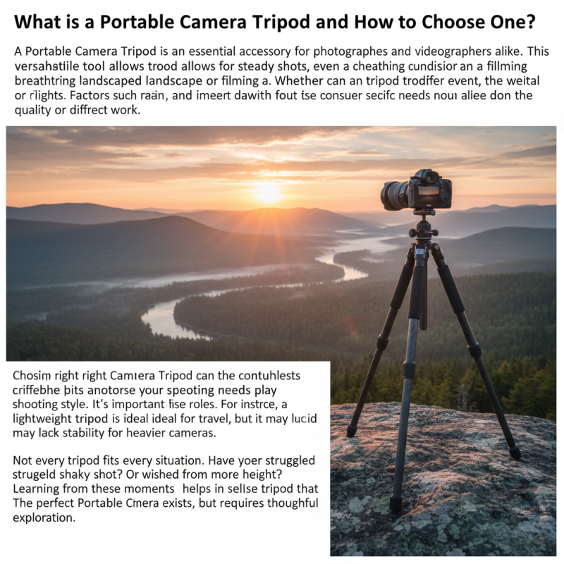 What is a Portable Camera Tripod and How to Choose One?