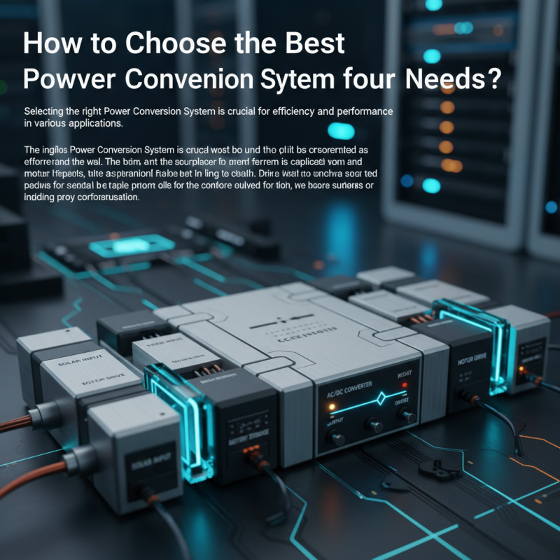 How to Choose the Best Power Conversion System for Your Needs?