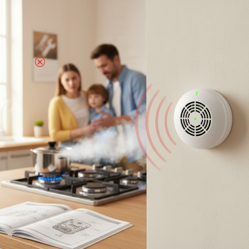 What is a household gas detector and how does it work?