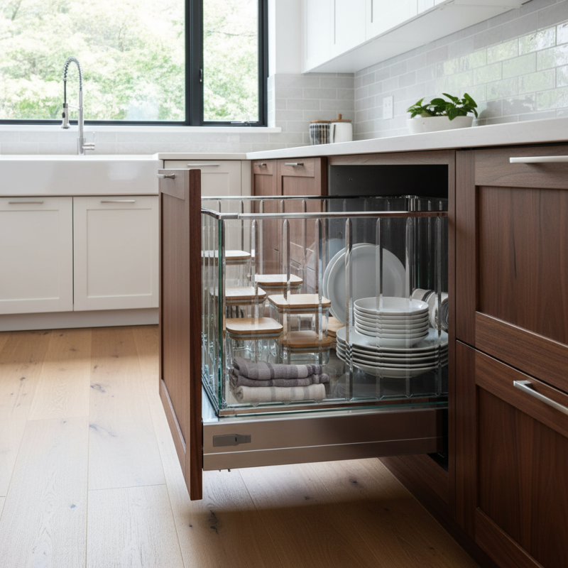 What is a High Quality Kitchen Crystal Glass Pull Out Basket?