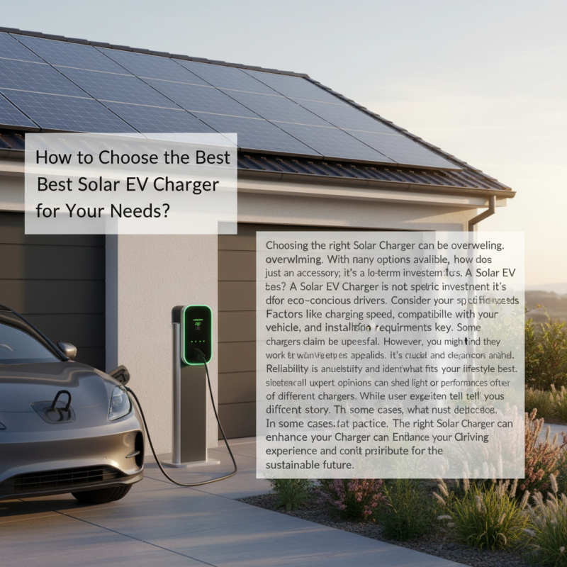 How to Choose the Best Solar EV Charger for Your Needs?