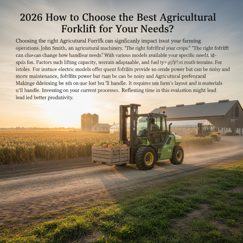 2026 How to Choose the Best Agricultural Forklift for Your Needs?