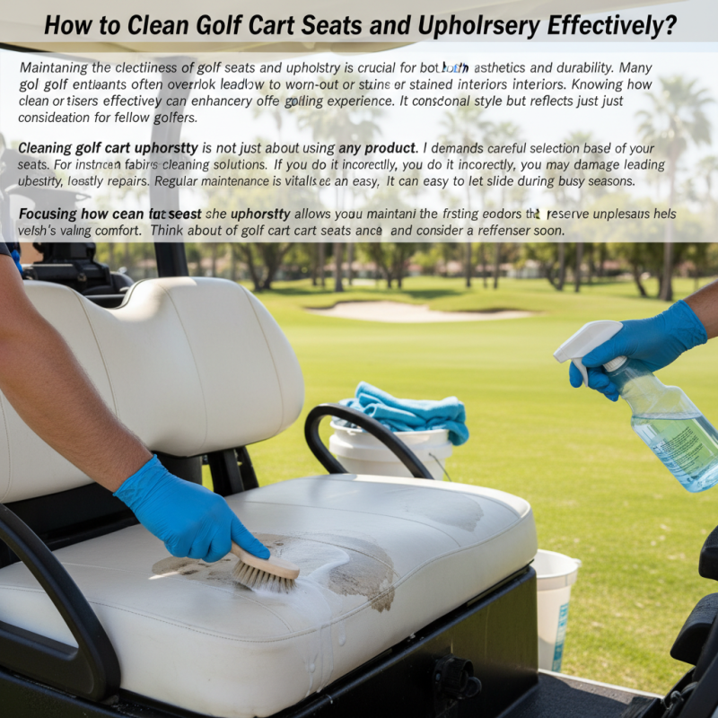 How to Clean Golf Cart Seats and Upholstery Effectively?