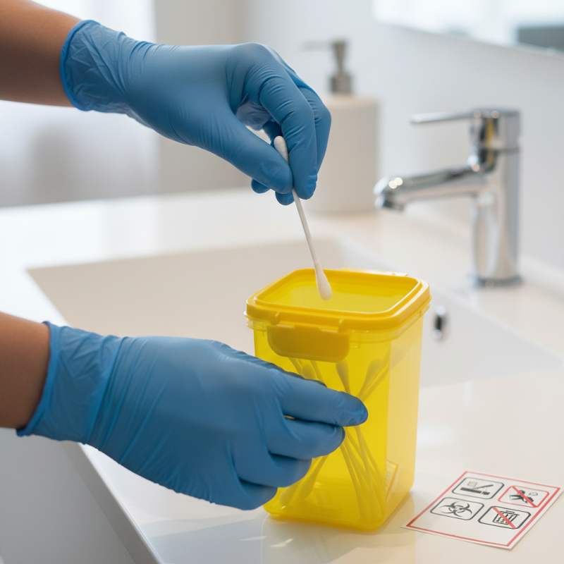 How to safely dispose of used medical swabs at home?