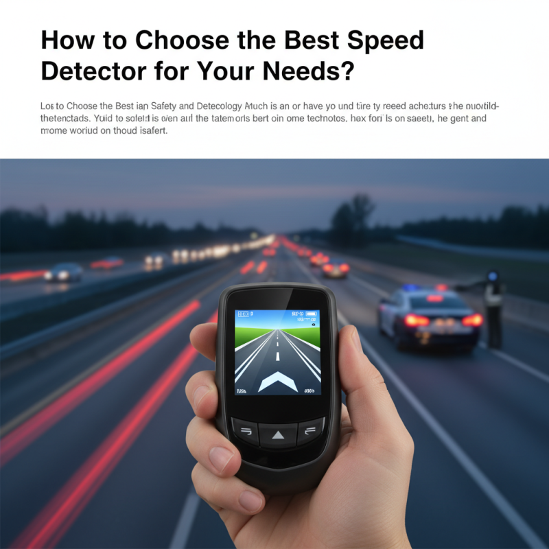 How to Choose the Best Speed Detector for Your Needs?