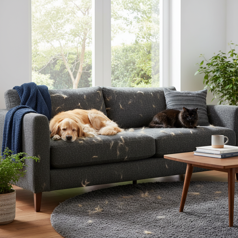 Best Sofa Colors That Hide Pet Hair Effectively?