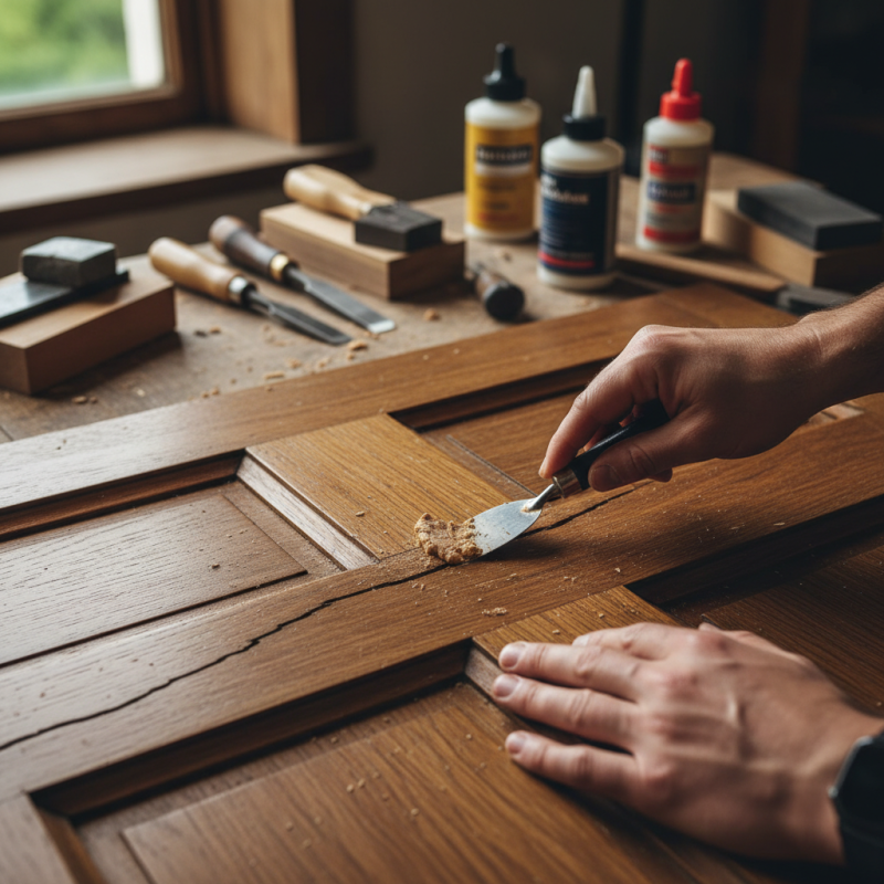 How to Effectively Fill Cracks in Solid Wood Door Panels?