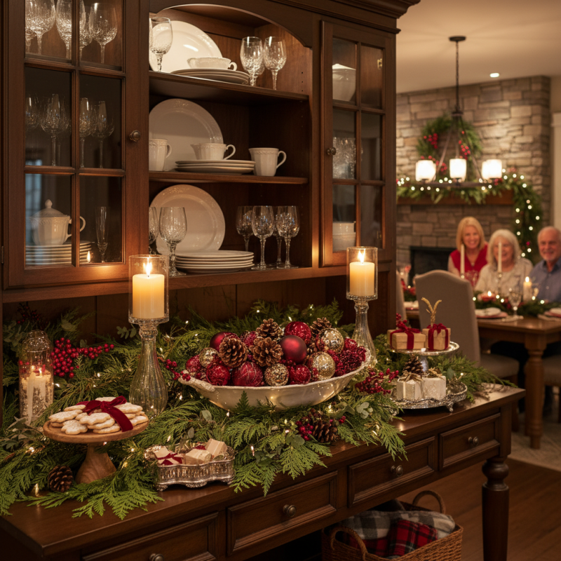 2026 Best Ways to Decorate a Buffet and Hutch for Holidays