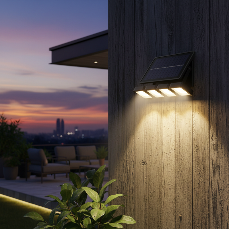 What is 4 Head COB LED Solar Wall Light Benefits and Uses?