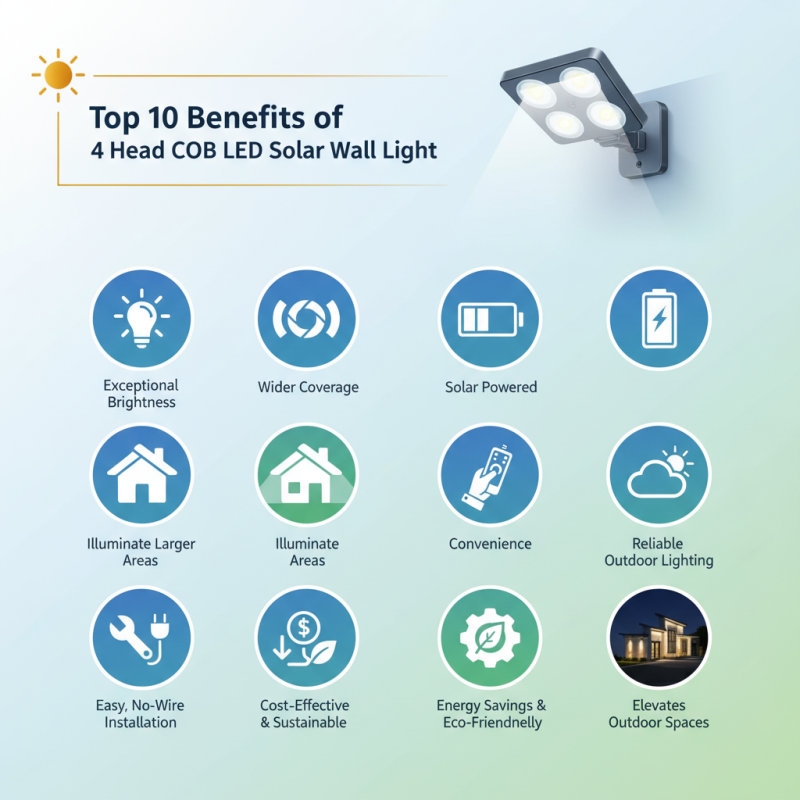Top 10 Benefits of 4 Head COB LED Solar Wall Light?