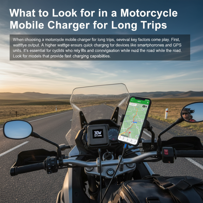 What is the Best Motorcycle Mobile Charger for Long Trips?