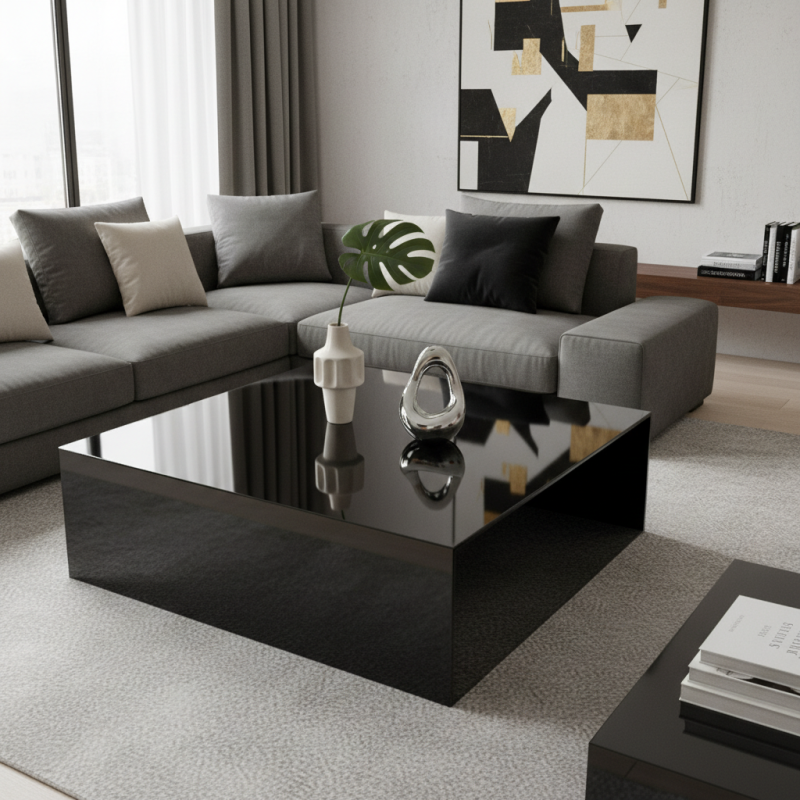 China Best Modern High Gloss Black Coffee Table for Home?