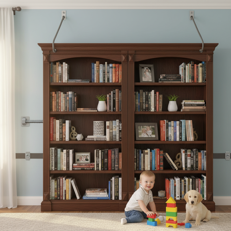 How to Safely Anchor Heavy Bookcases to the Wall?