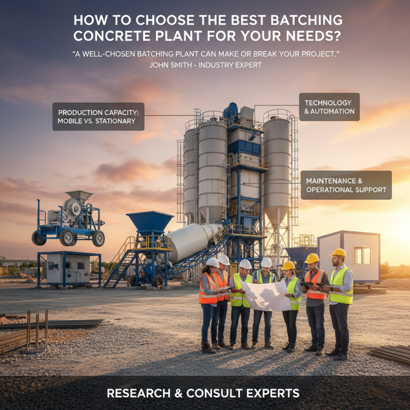 How to Choose the Best Batching Concrete Plant for Your Needs?