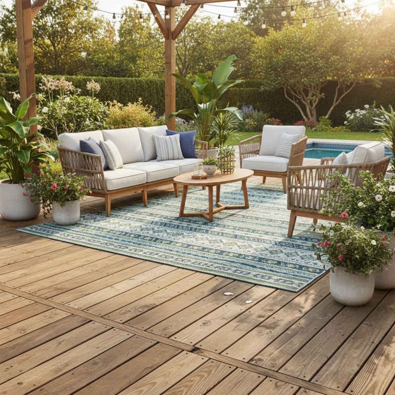 Can Outdoor Rugs Be Safely Used on Wooden Decks?