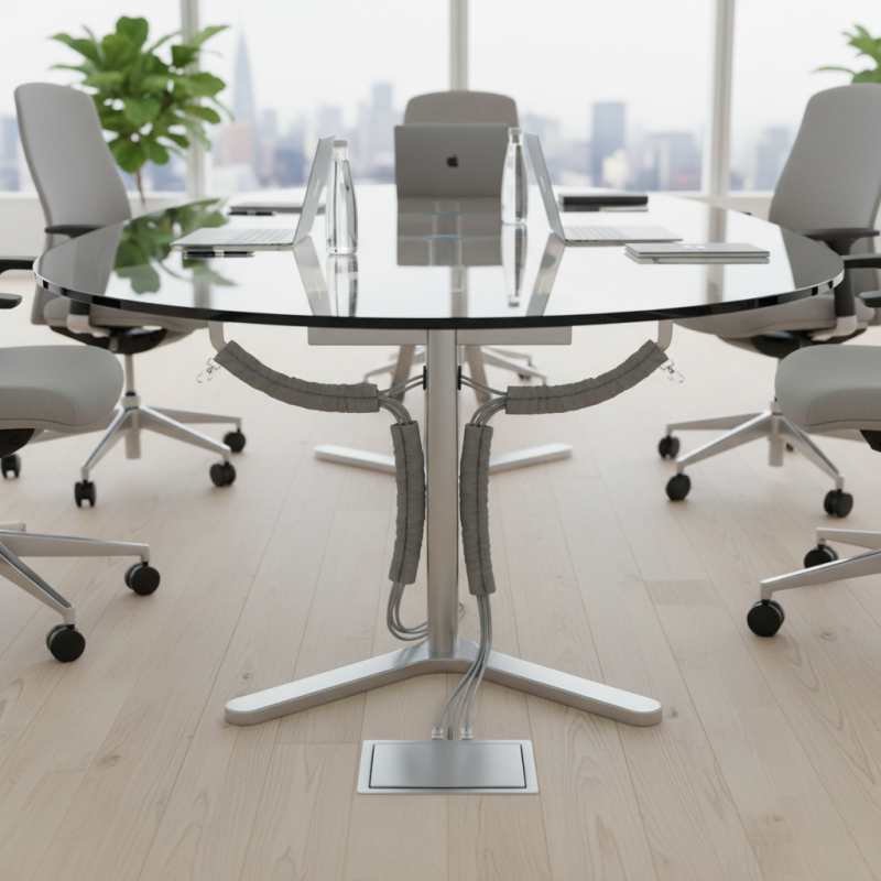 How to Effectively Hide Cables on a Glass Conference Table?