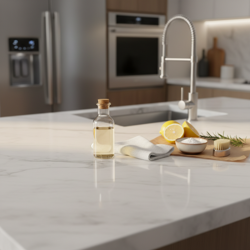 How to Remove Oil Stains from a Marble Kitchen Island?