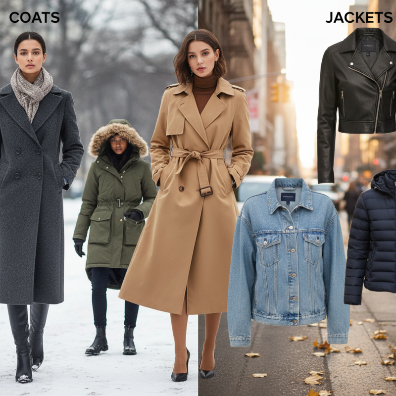 What is the difference between coat and jacket styles?