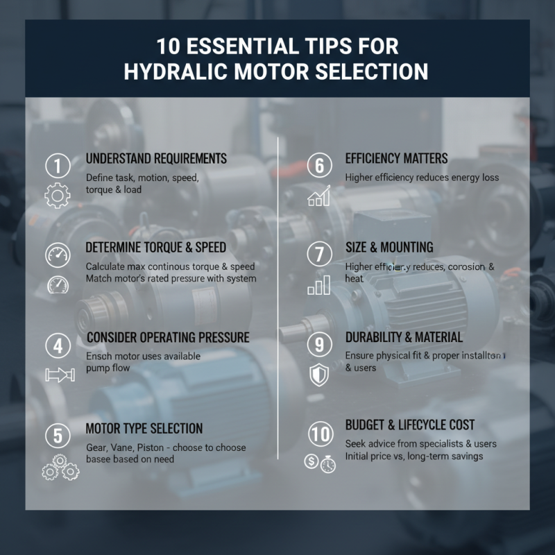 10 Consejos Esenciales para Elegir el Motor Hidráulico Ideal?