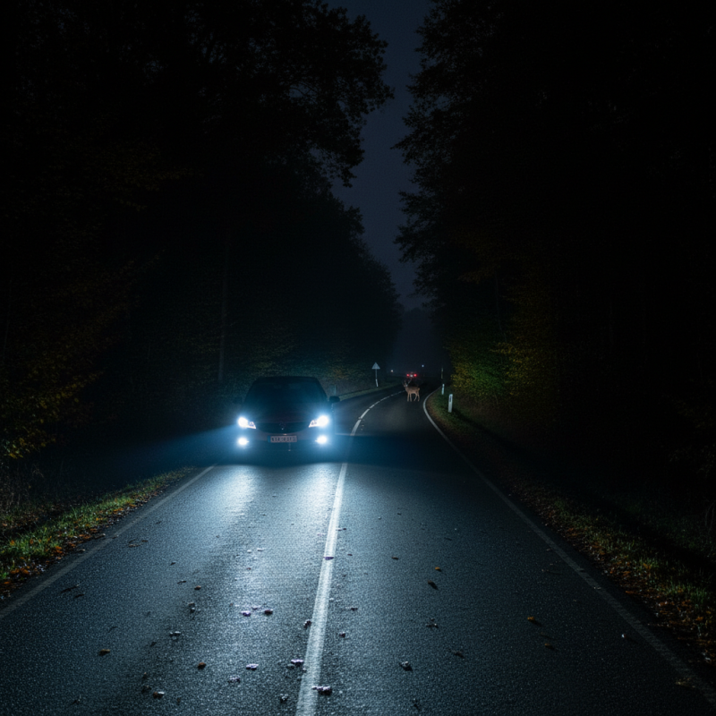 How do LED headlights enhance night-time driving safety?