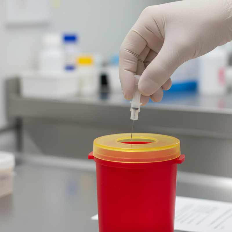How to safely dispose of used blood collection needles?
