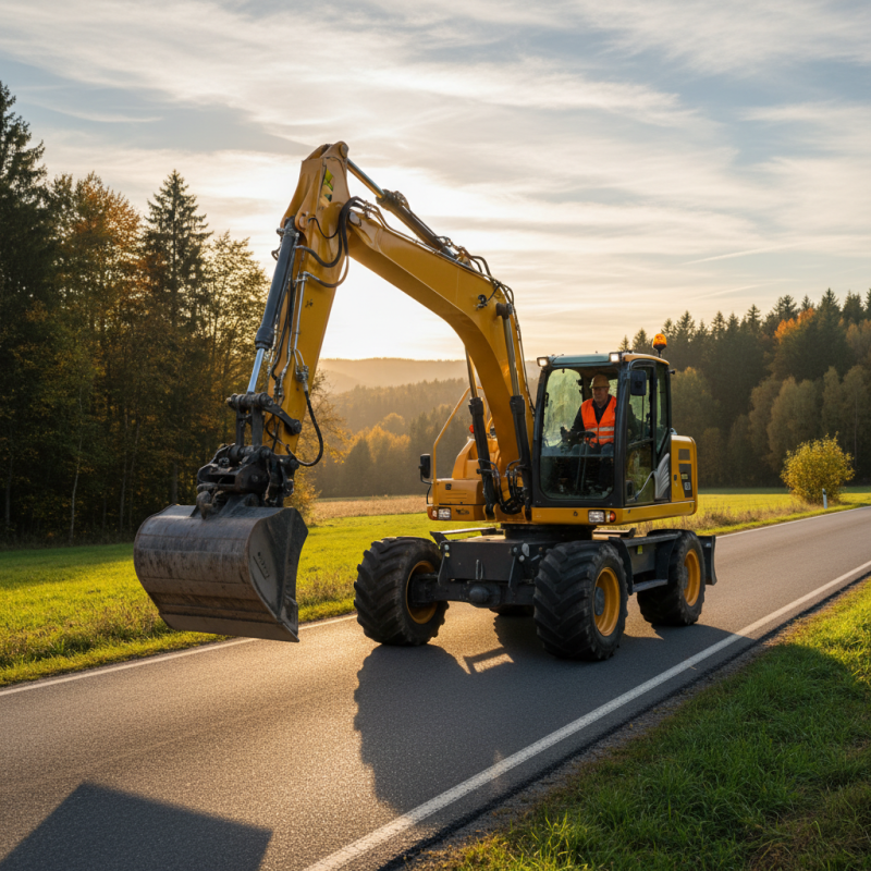 What license do you need to drive a wheel excavator on the road?