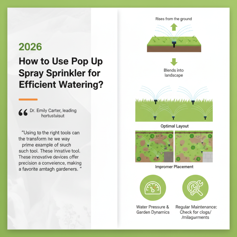2026 How to Use Pop Up Spray Sprinkler for Efficient Watering?