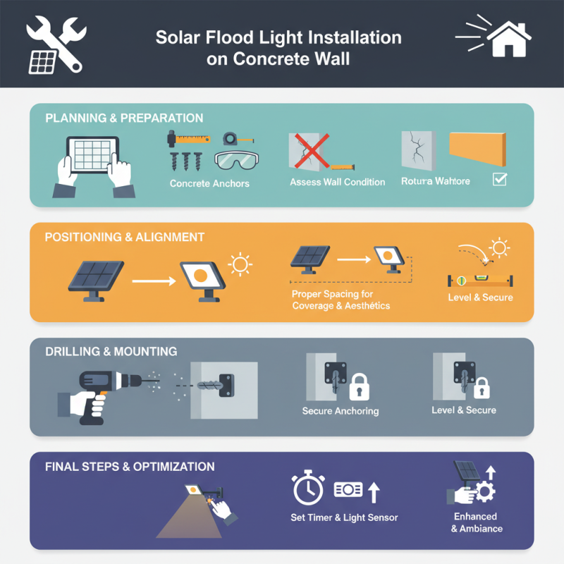 How to Install Solar Flood Lights on Concrete Wall Easily?