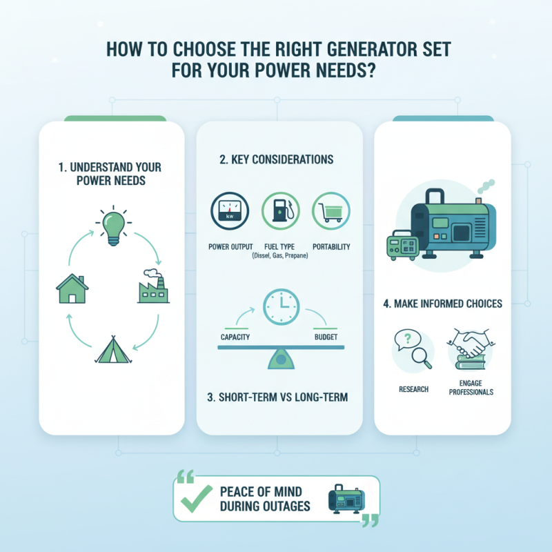 How to Choose the Right Generator Set for Your Power Needs?