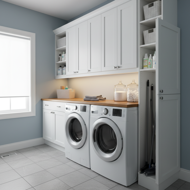 Top 10 Tips for Designing a Laundry Room with Overhead Storage