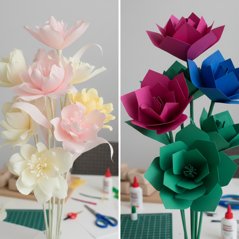 10 Key Differences Between Crepe Paper and Cardstock Flowers?