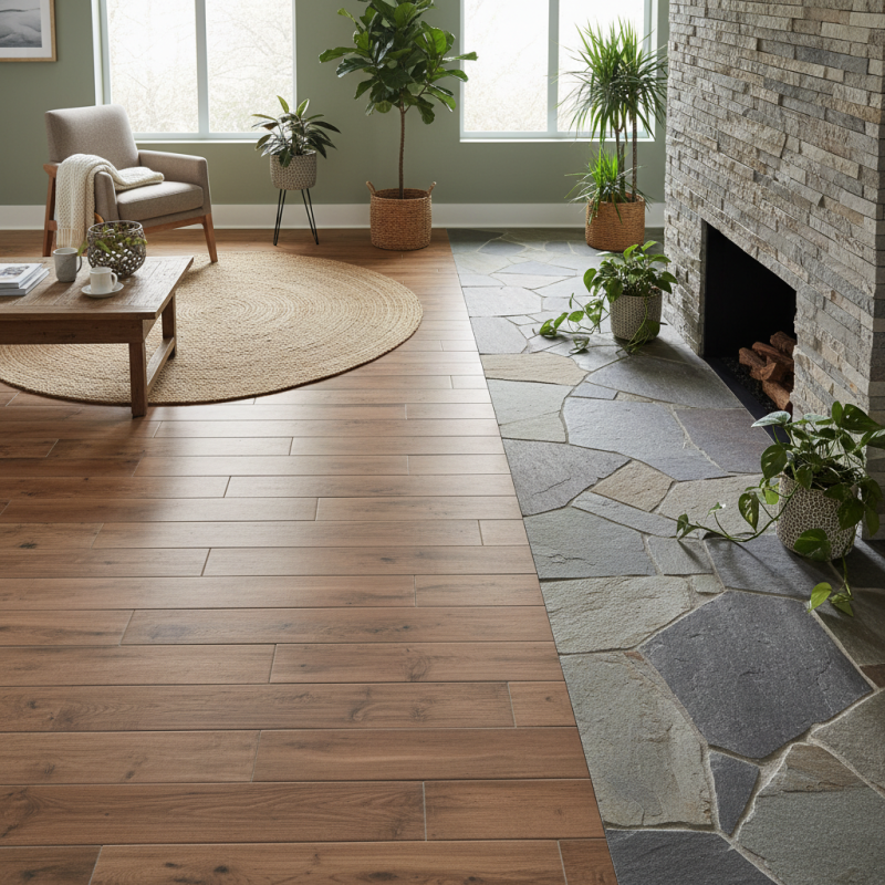 How to Effectively Combine Wood Look and Stone Tiles?