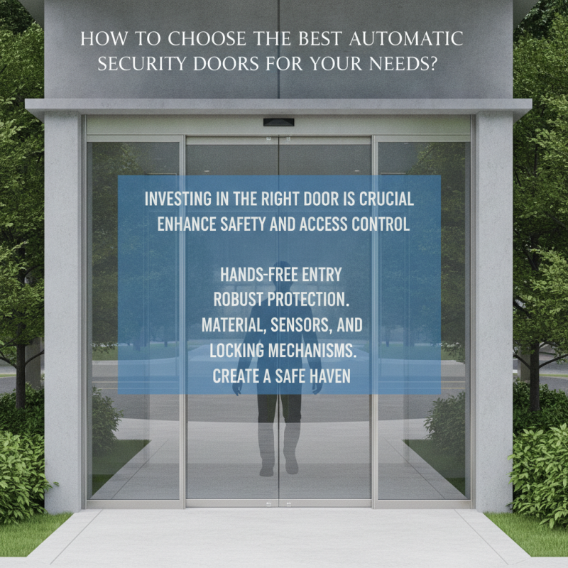 How to Choose the Best Automatic Security Doors for Your Needs?