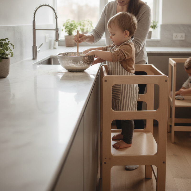 Montessori Birch Plywood Learning Tower for Kids Benefits?