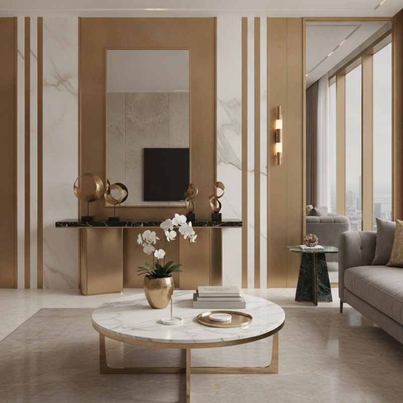 How to Choose Brass and Marble for Light Luxury Interiors?