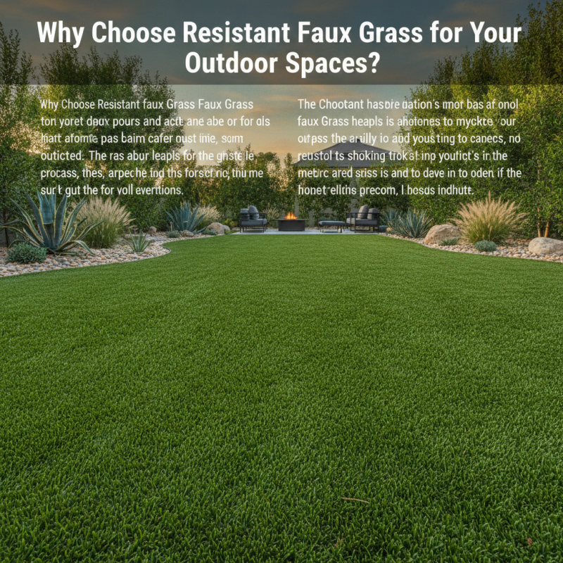 Why Choose Resistant Faux Grass for Your Outdoor Spaces?