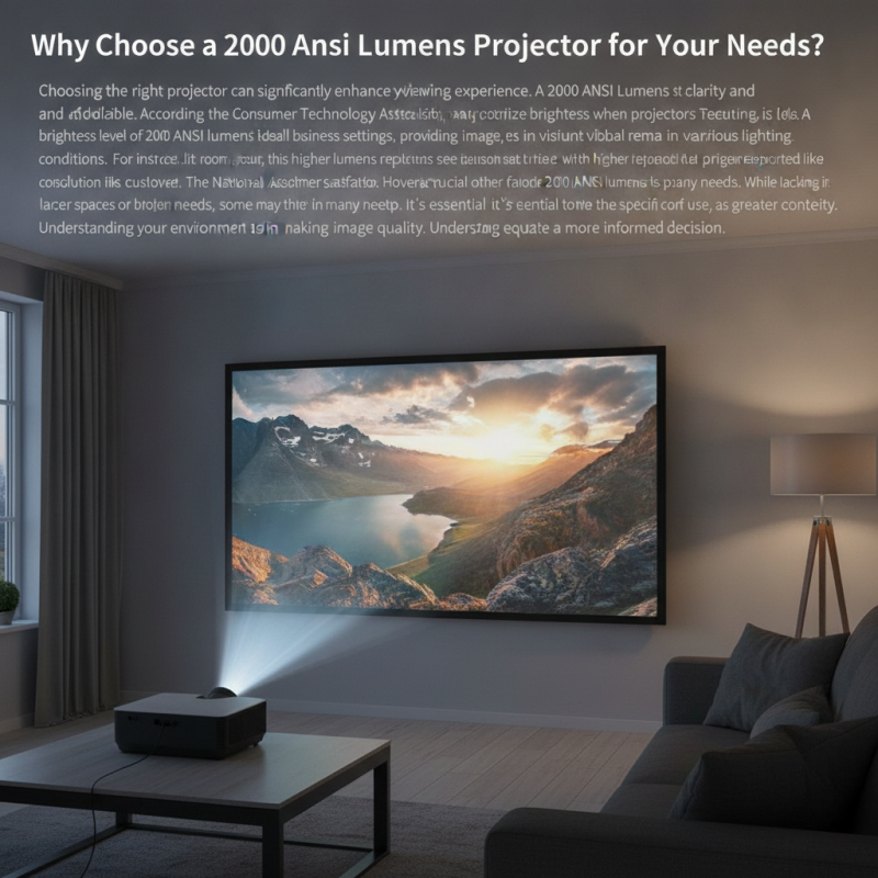 Why Choose a 2000 Ansi Lumens Projector for Your Needs?