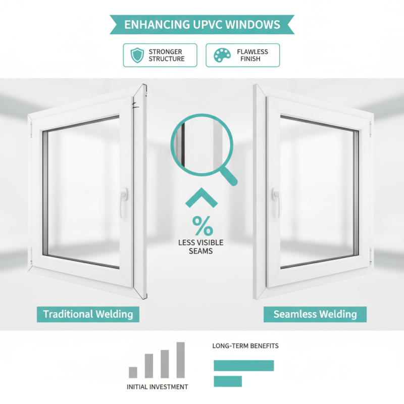 How does seamless welding enhance the appearance of UPVC windows?