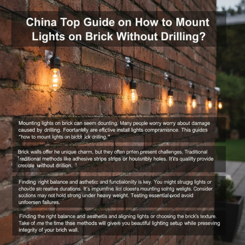 China Top Guide on How to Mount Lights on Brick Without Drilling?