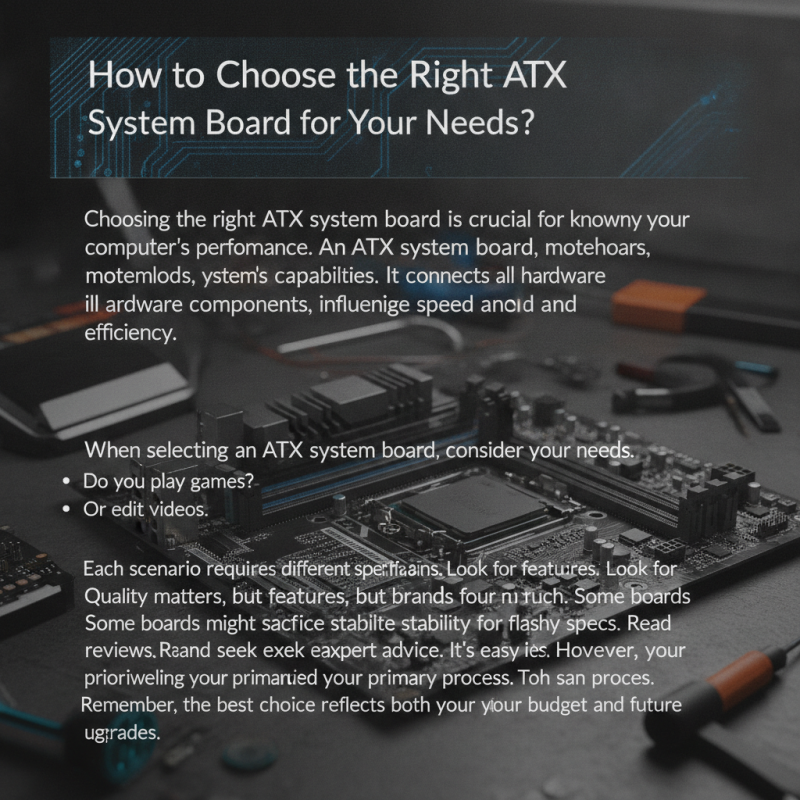 How to Choose the Right ATX System Board for Your Needs?