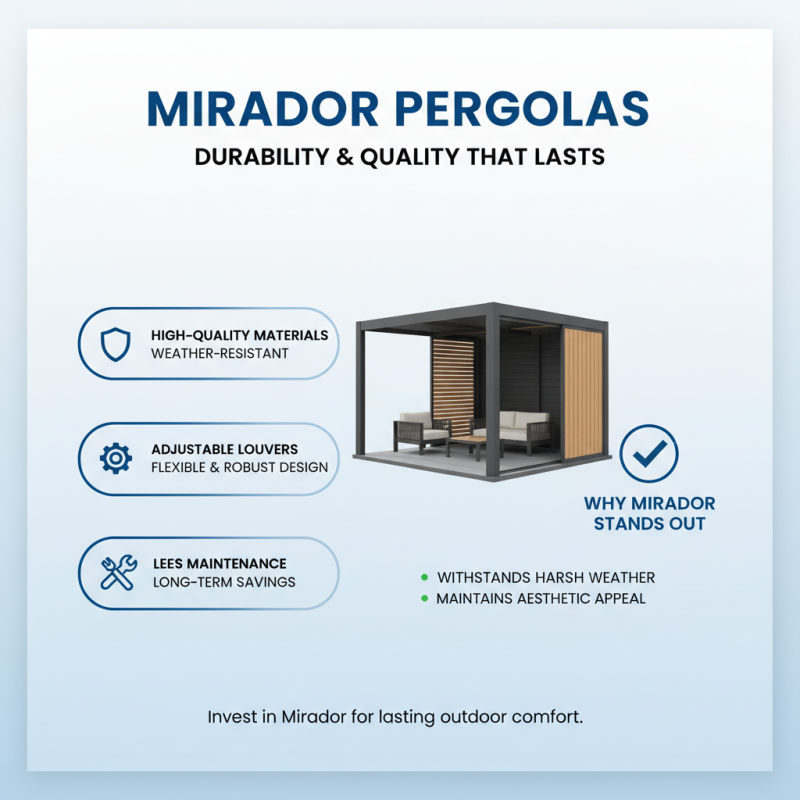 Top 10 Reasons to Choose Mirador Adjustable Louvered Pergolas?