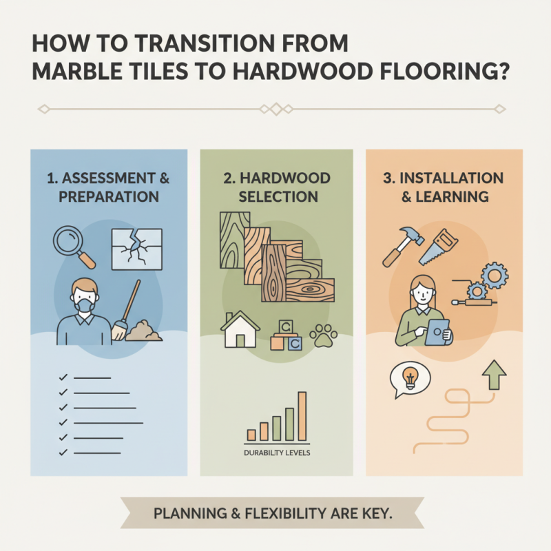 How to Transition from Marble Tiles to Hardwood Flooring?
