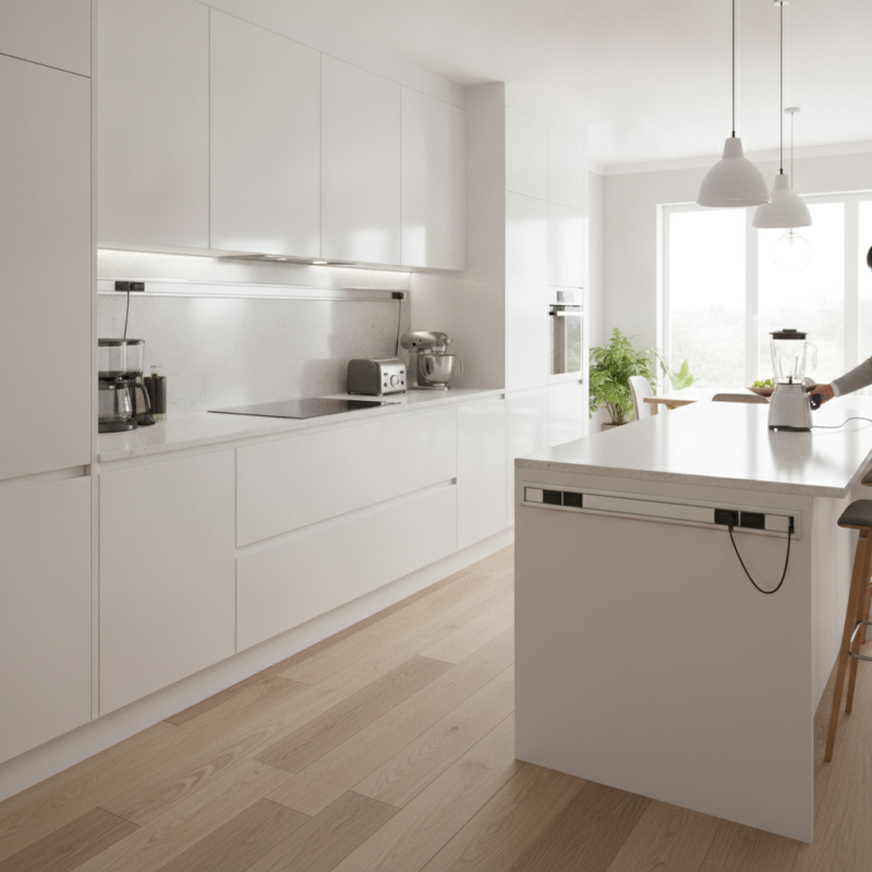 Where to Install Kitchen Power Track Rail for Optimal Use?