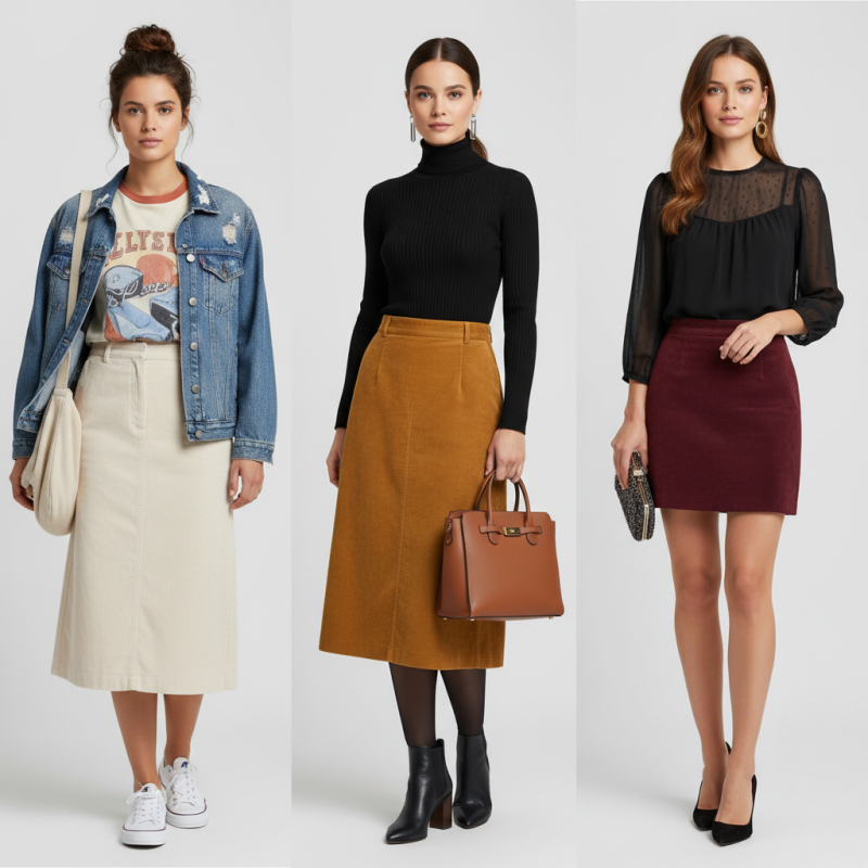 How to Style a Corduroy Skirt for Any Occasion?