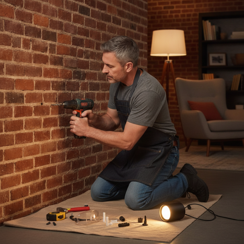 How to Install a Battery Powered Sconce on Brick Wall?
