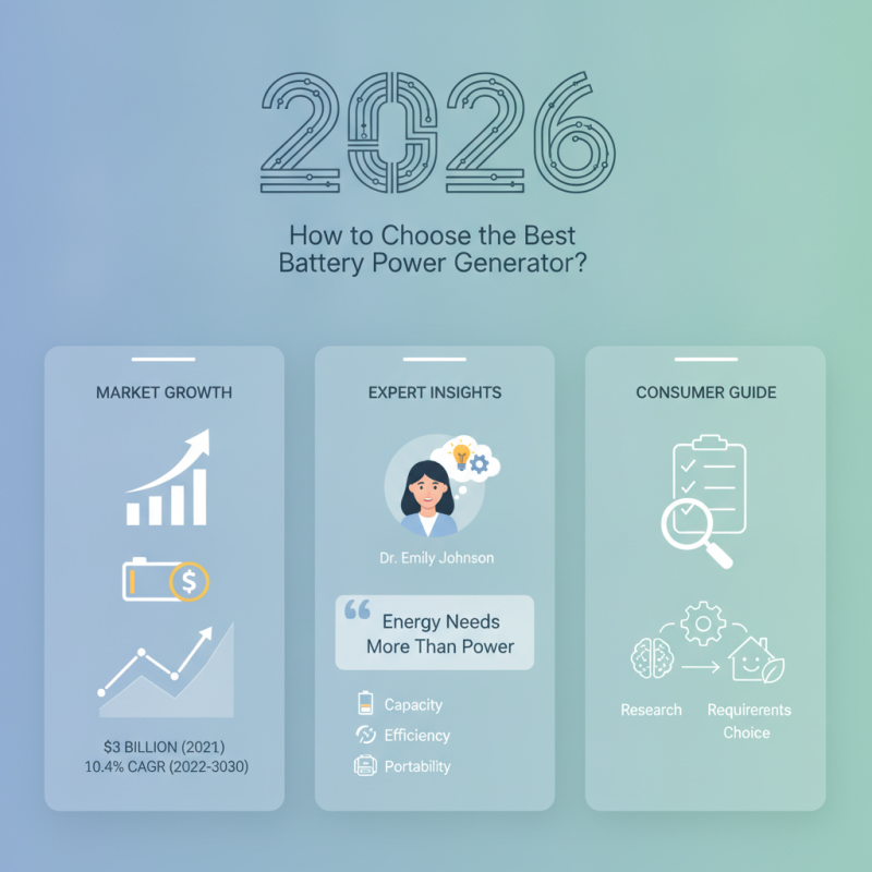 2026 How to Choose the Best Battery Power Generator?