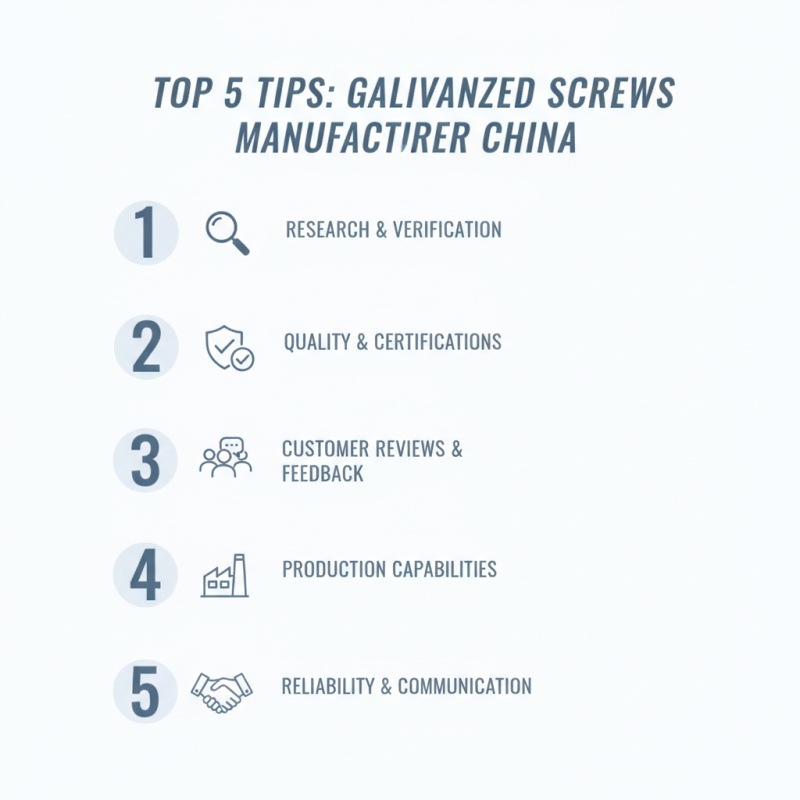 Top 5 Tips for Choosing a Galvanized Screws Manufacturer in China?