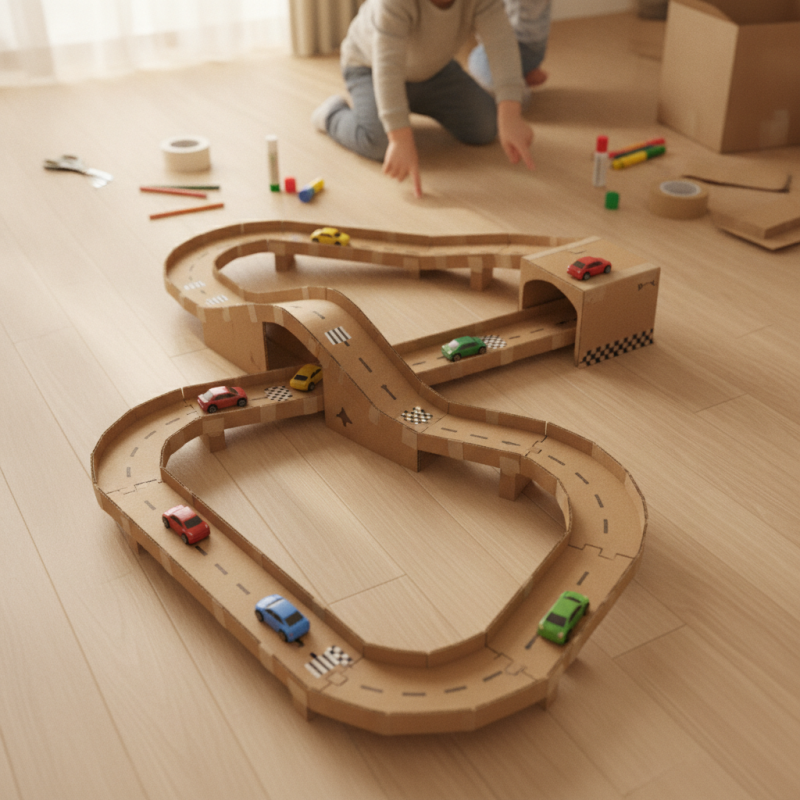Build a Toy Car Track Out of Cardboard Effortlessly?
