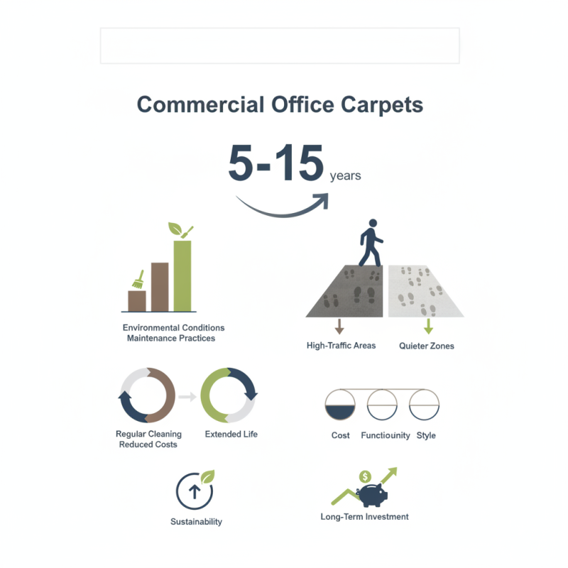 What is the lifespan of commercial office carpets?