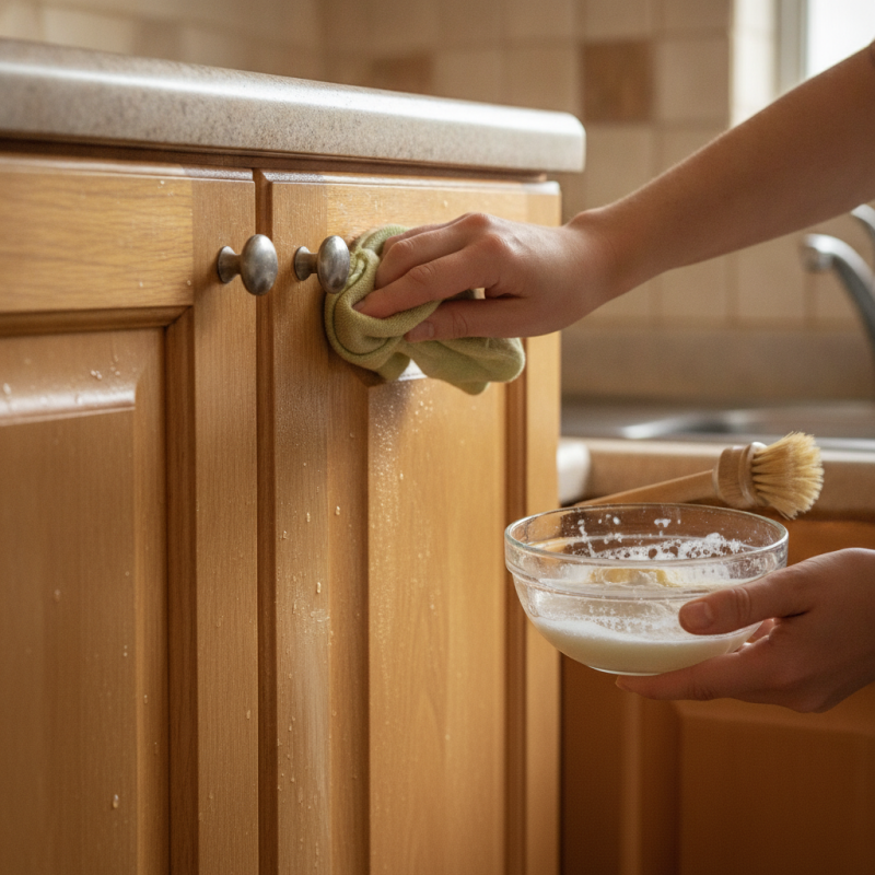 How to Safely Remove Grease from Wood Cabinets?